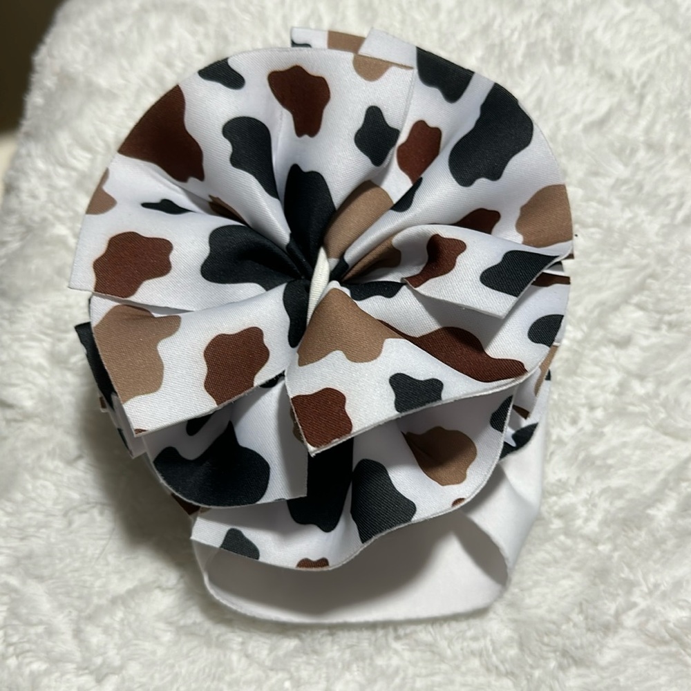 Cow print bow
